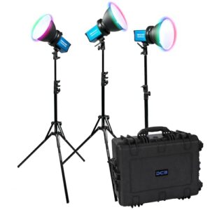 Dracast X Series M80 RGB and Bi-Color LED 3 Light Kit with Injection Molded Travel Case