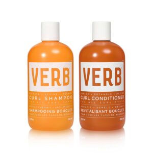 VERB Curl Shampoo + Conditioner Duo – Cleanse and Smooth – Frizz Control + Definition- Vegan, No Parabens or Harmful Sulfates