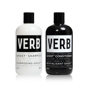 VERB Ghost Shampoo & Conditioner Duo Set – Infused with Moringa Oil -Cleanses + Moisturizes Fine and Weighed Down Hair – Vegan, No Parabens or Harmful Sulfates