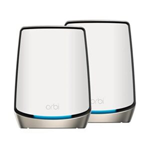 NETGEAR Orbi Tri-Band WiFi 6 Mesh Network System (RBK862S) – Router + 1 Satellite Extender, Security Features, Up to 6Gbps, Up to 5,400 sq. ft., 100 Devices, 10 Gig Internet Port, Armor Subscription