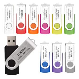 Custom USB Flash Drive, Personalized Swivel USB Thumb Drive Memory Stick, Portable High Speed USB Pen Drive U Disk for External Data Storage (128GB,100PCS)