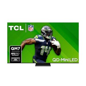 TCL 85-Inch QM7 QLED 4K Smart QD-Mini LED TV with Google TV (85QM751G, 2024 Model) Dolby Vision IQ, Dolby Atmos, HDR, Game Accelerator up to 240Hz, Voice Remote, Works with Alexa, Streaming Television