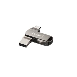 Lexar 128GB JumpDrive Dual Drive D400 USB 3.2 Type-C & Type-A Flash Drive for Storage Expansion, Photo Back-up for iPhone 15, Up to 130MB/s, Metal Housing & Swivel Design, Titanium (LJDD400128G-BNQNU)
