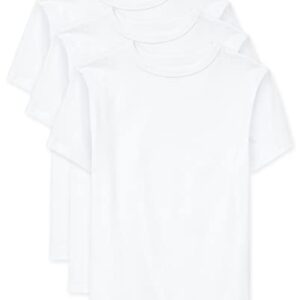 The Children’s Place boys Short Sleeve Basic Layering T-shirt T Shirt, White 3 Pack, Small US