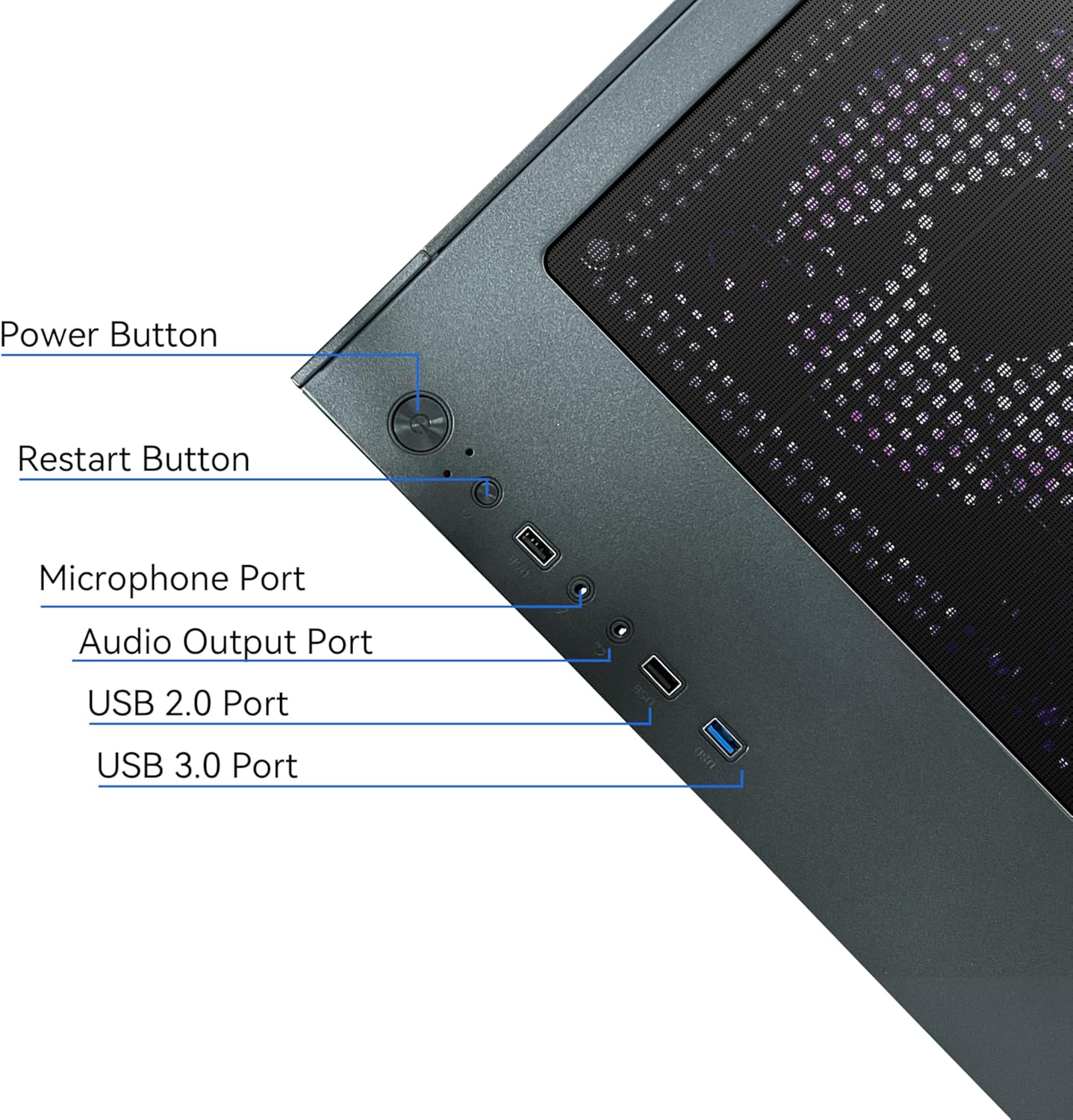 Gaming Desktop Computer PC,AMD Ryzen 5 5600,RTX3050 6GB,32GB RAM and 1TB M.2 NVMe PCle,ARGB Fan,WiFi,Game Design Office Console,Sea View Room,Prebuilt Gaming PC Tower - Image 6
