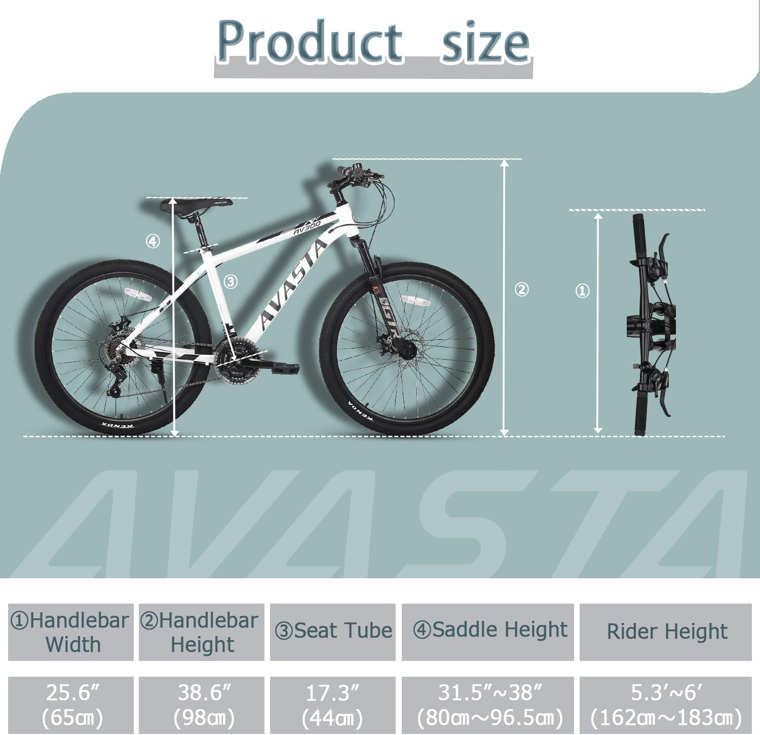 AVASTA AV300 26 27.5 inch Mountain Bike with 21-Speed,Aluminum Frame, Dual Disc Brake, Comfortable Saddle,Multiple Colors - Image 5