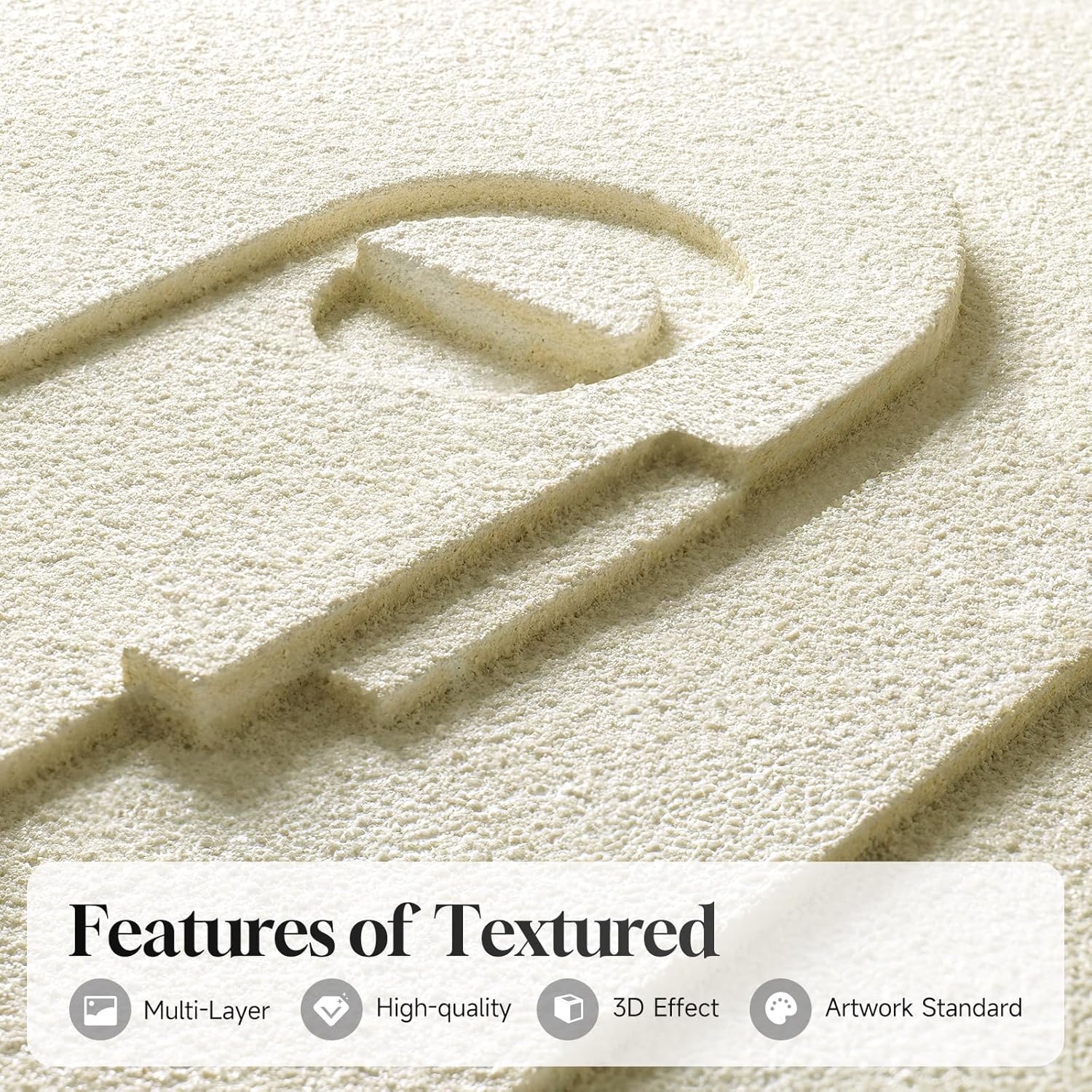 Large 3D Textured Framed Abstract Wall Art for Living Room, 3 Piece Modern Paintings Artwork for Walls, Black White Brown Geometric Sandstone Texture Pictures for Hallway Office Home Decor 24x36 In - Image 2