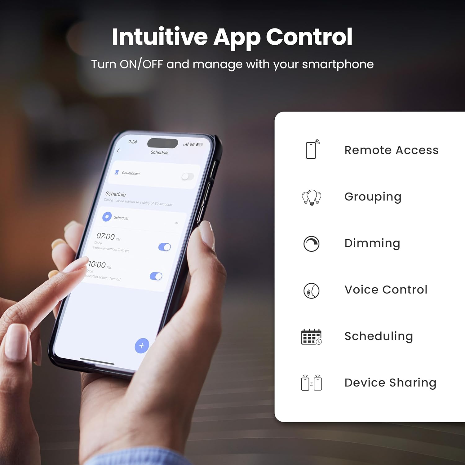 Feit Electric Smart Bulb, 100W Equivalent Color Changing and Tunable White, 2.4Ghz Wifi light bulb, No Hub Needed, Works with Alexa and Google Assistant, High CRI Dimmable LED OM100/RGBW/CA/AG, 1 Pack - Image 3