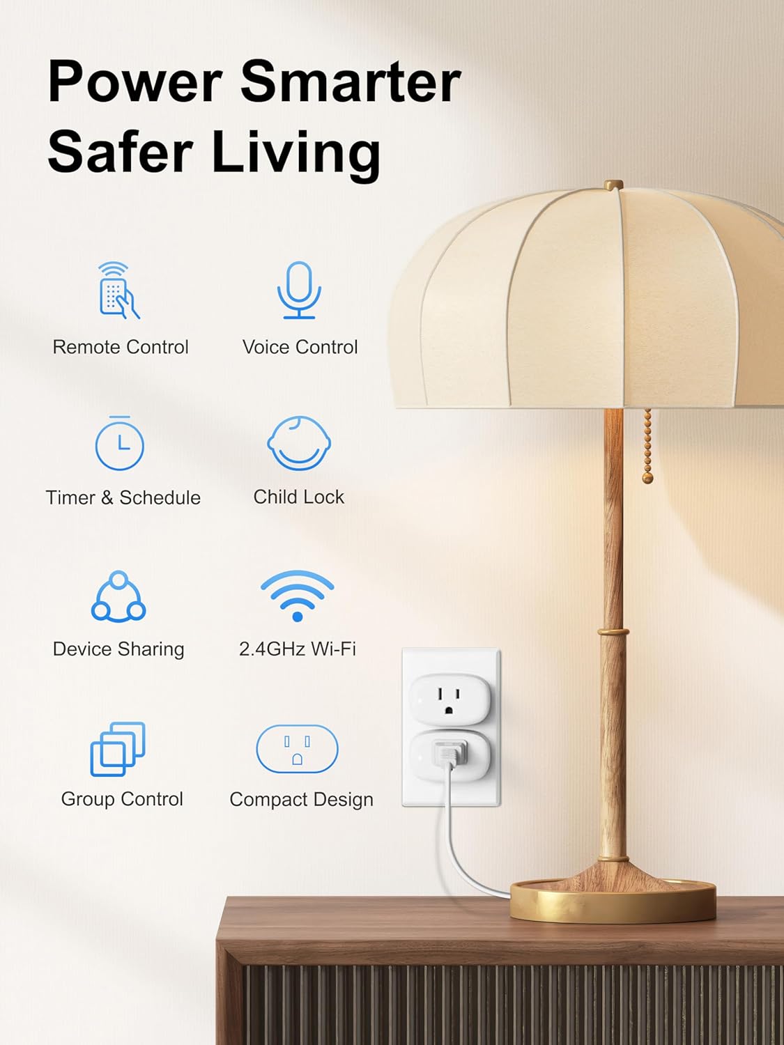 Smart Plug, Smart Plugs That Compatible with Alexa & Google Home, Smart Outlet with Retome Control, Timer & Schedule, WiFi Outlet for Home, No Hub Required, 2.4GHz Wi-Fi Only, 2 Pack - Image 2