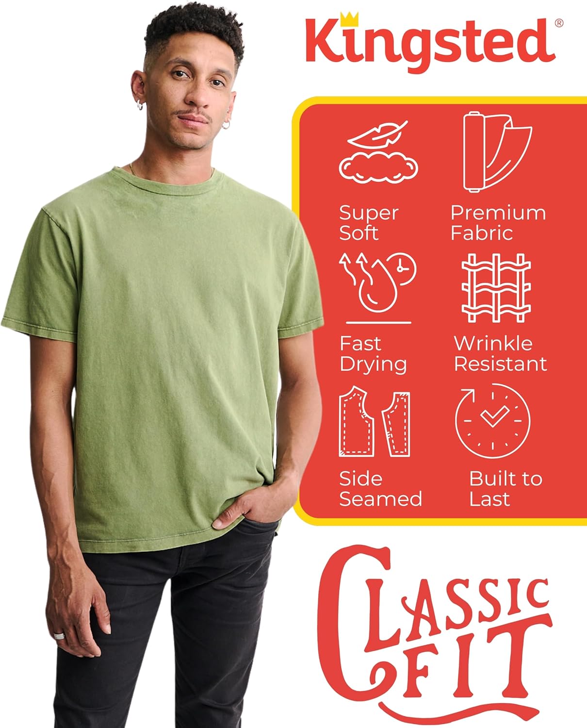 Kingsted T-Shirts for Men Pack - Royally Comfortable - Super Soft Premium Fabric - Well-Crafted Classic Tee - Image 7