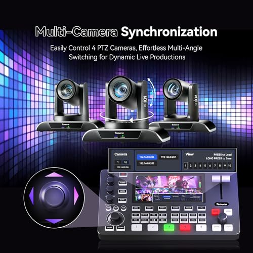 Tenveo PTZ Camera Bundle/Kits -20X 4K NDI AI Auto-Tracking PTZ Camera(3pcs) with HDMI/USB3.0/LAN(PoE), NDI PTZ Joystick Controller and 4K HDMI + SDI Video Switcher Mixer for Live Production Events - Image 9