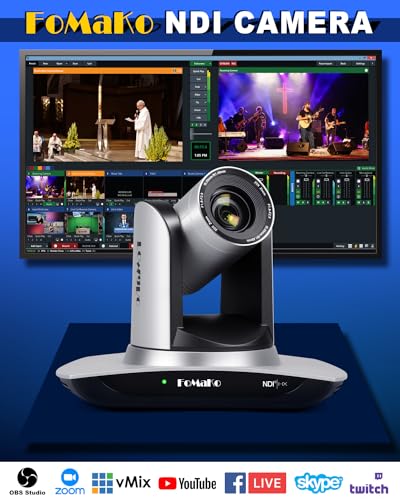 FoMaKo 20x Optical Zoom NDI Camera, AI Auto Tracking HDMI PTZ Camera(3pcs), M5 Video Mixer Switcher, for Church Services Worship Education,PTZ Bundle(FMK20UH X3+M5) - Image 3