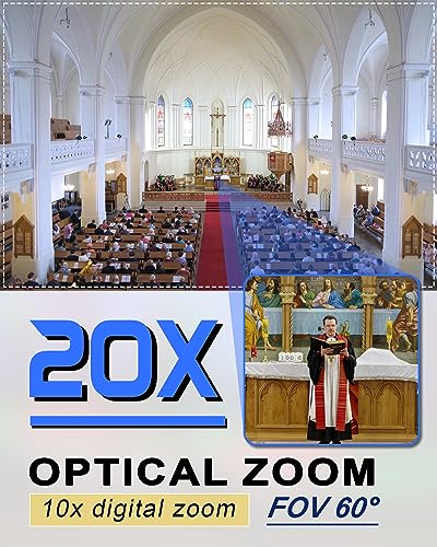 FoMaKo 20x Optical Zoom NDI Camera, AI Auto Tracking HDMI PTZ Camera(3pcs), M5 Video Mixer Switcher, for Church Services Worship Education,PTZ Bundle(FMK20UH X3+M5) - Image 5