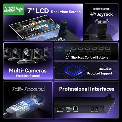 Tenveo PTZ Camera Bundle/Kits - 20X 4K NDI AI Auto-Tracking PTZ Camera(2pcs) with HDMI/USB3.0/LAN(PoE), NDI PTZ Joystick Controller and 4K HDMI + SDI Video Switcher Mixer for Video Production Events - Image 5