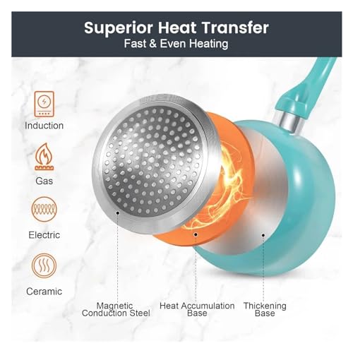 Pots and Pans Set Nonstick, 11pcs Kitchen Cookware Sets Induction Cookware, Ceramic Non Stick Cooking Set - Image 4