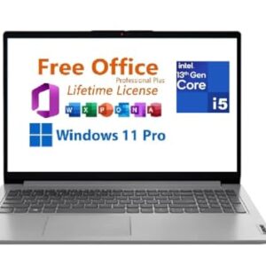 Lenovo 2026 IdeaPad 1i 15.6″ FHD Laptop,Intel Core i5-1335U, 40GB RAM, 2TB SSD,Intel Iris Xe Graphics,with Lifetime Office Wi-Fi 6,Long Battery Win 11 Pro, Cloud Grey,