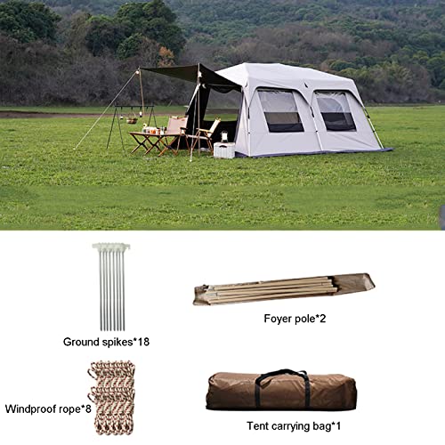 Tents Layer Double Camping Tent 12 Person, Family Cabin Tents, 2 Rooms, Straight Wall, 3 Doors and 3 Window with Mesh, , Big Tent for Outdoor, Picnic, Friends Gathering ( Color : With Exterior Tent , - Image 9