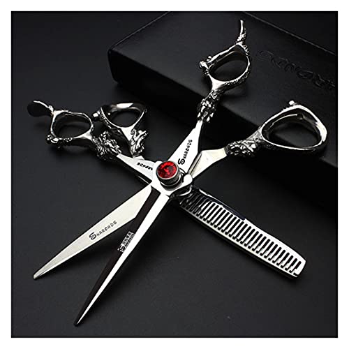 Shears for Hair Cutting Barber Scissors, Hairdressing Scissors, Beauty Scissors, Special for Hairdressers Hair Cutting Kit (Color : 2PCSsilvery) (Marfíl) (Azul Oscuro b) (5.5 Inch Purple B) - Image 2