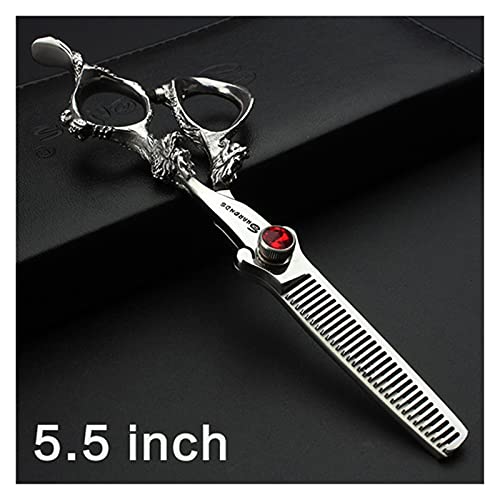 Shears for Hair Cutting Barber Scissors, Hairdressing Scissors, Beauty Scissors, Special for Hairdressers Hair Cutting Kit (Color : 2PCSsilvery) (Marfíl) (Azul Oscuro b) (2pcssilvery B) - Image 5