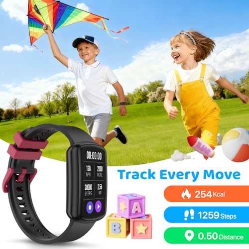 afoloery Bingo 5 Kids Fitness Tracker Watch for Boys Girls Ages 5-15, Full Touch 1.47" Screen, Activity Tracker, HeartRate and Sleep Monitor, IP68 Waterproof, Pedometer, Puzzle Games - Image 2