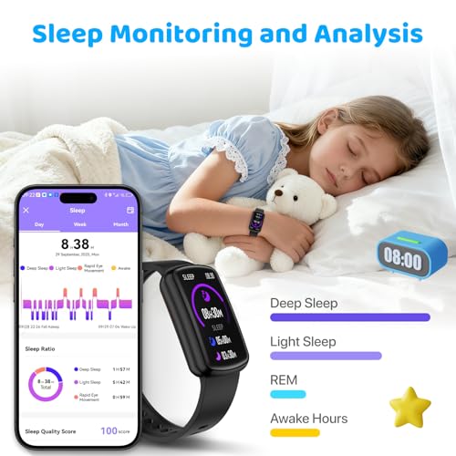 afoloery Bingo 5 Kids Fitness Tracker Watch for Boys Girls Ages 5-15, Full Touch 1.47" Screen, Activity Tracker, HeartRate and Sleep Monitor, IP68 Waterproof, Pedometer, Puzzle Games - Image 5