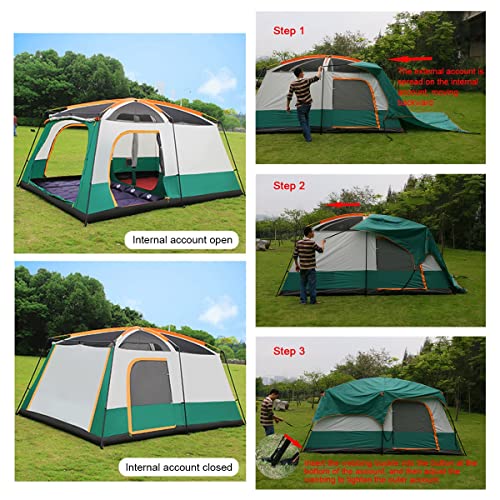 6 Person Tent Double Layer Tent for Camping Family,Waterproof Outdoor Tent with Porch,2 Bedroom+Living Room Tent,Advanced Ventilation Dome Tent - Image 5