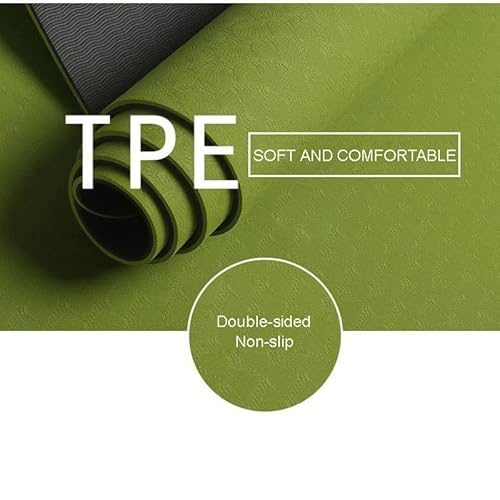 EWUROI TPE Non-slip Yoga Mat Pad 72 X 24'' Anti-tear Exercise Workout for Gym Home Pilates Fitness(Gray) - Image 4