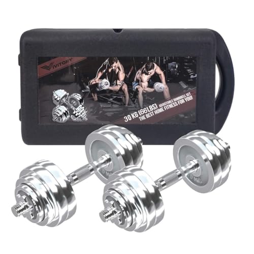 Dumbells Dumbbell Set, Adjustable Weight Set Metal Links Used as Barbell, Chrome Weights Home Gym Workout Training Dumbell Set - Image 3