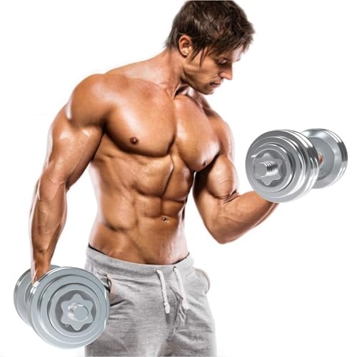 Dumbells Dumbbell Set, Adjustable Weight Set Metal Links Used as Barbell, Chrome Weights Home Gym Workout Training Dumbell Set - Image 5