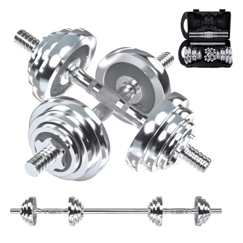 Dumbells Dumbbell Set, Adjustable Weight Set Metal Links Used as Barbell, Chrome Weights Home Gym Workout Training Dumbell Set - Image 8