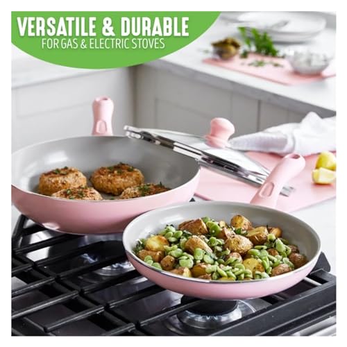 HIONJIN Ceramic Nonstick 15pc Set Cookware Sets Pots and Pans Ceramic Non-stick Coating - Image 4