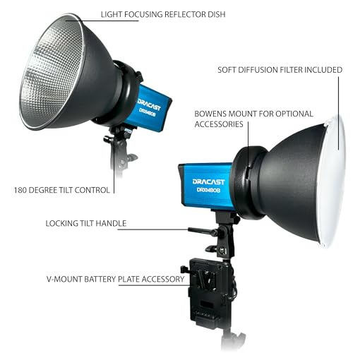 Dracast X Series M80 Daylight LED 4 Light Kit with Injection Molded Travel Case - Image 4