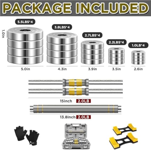 HAMEXLN Dumbells Men's and women's pure steel dumbbell fitness training arm muscle adjustable subbell set combination barbell Dumbell Set, 15kgA, Yellow - Image 5