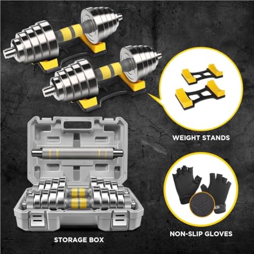 HAMEXLN Dumbells Men's and women's pure steel dumbbell fitness training arm muscle adjustable subbell set combination barbell Dumbell Set, 15kgA, Yellow - Image 6