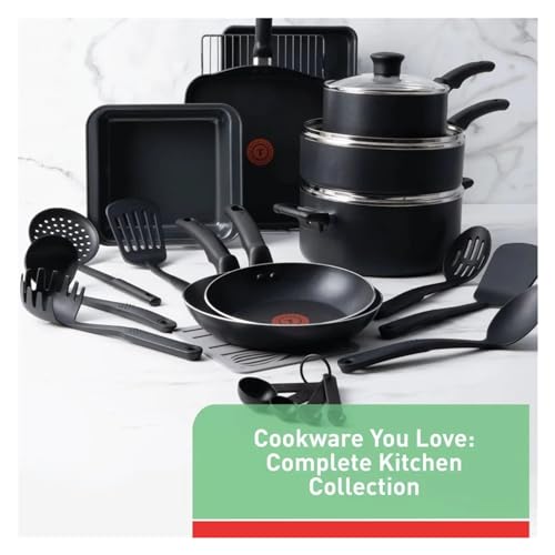 THJKUPO 21-Piece Nonstick Cookware Set, Black kitchen cookware set pots and pans - Image 3