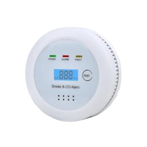 2 in1 Smoke Detector Carbon Monoxide Detector Combo,with LCD Digital Display and Sound Warning Test Button，Battery Powered，Easy Installation, for Home, Bedroom, Kitchen (1PACK)