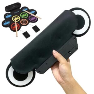 9-Pads Roll-Up Drum Pad with Headphone Roll-Up Drum Kit with Drum Pedals and Sticks Xmas Birthday Gift for Hiss Hers Replacement for OEM New 2026 High for Reliable Electronic Component
