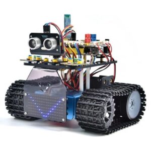 Generic DIY Mini Smart Tank Robot v3.0 – programmable stem Toy car kit, Compatible with arduino & mixly, Black