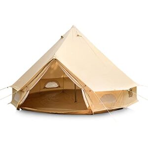 QZQHNYJ Pyramid Tent Yurt Tent Outdoor Family Camping Waterproof Bell Tent with Stove Hole Camping Pyramid Tipi Tent in Groundsheet, Camping, Glamping, Festiv
