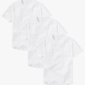 WYR Wear Men’s Curve Crew – Fitted Short Sleeve T-Shirt with Curved Hem, Egyptian Cotton Tee Shirts for Men (White 3pk, XL)