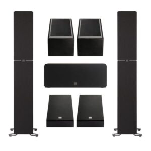 Definitive Technology Dymension Atmos Home Theater System – Bundle with (2) DM70 Towers, (1) DM10 Center Channel, (2) DM95 Rear Speakers and, (2) DM90 Atmos Speakers