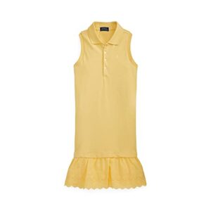 POLO RALPH LAUREN Big Girls Eyelet Stretch Mesh Polo Dress (Y(615709)/Y, X-Large)