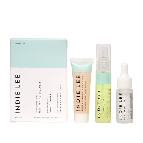 Indie Lee Discovery Kit - Brightening Cleanser, CoQ-10 Toner + Squalane Facial Oil - Skincare Regimen for Adults (3-Piece Travel Size Set) - Image 2