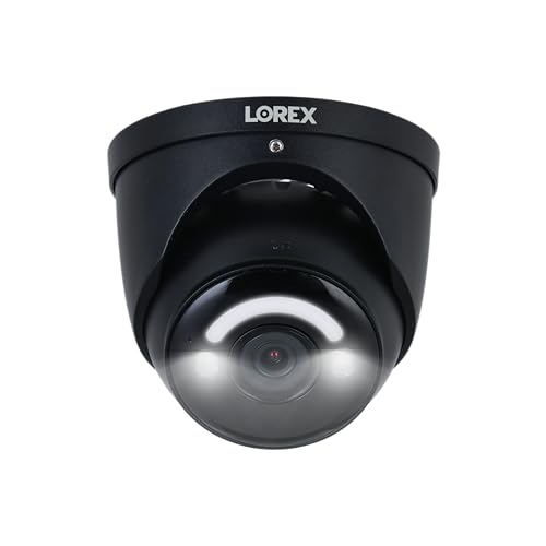 Lorex 4K 8MP IP Wired Metal Dome Outdoor/Indoor Security Camera - Smart Security Lighting, Smart Motion Detection, Deterrence Siren, Color Night Vision Booster, 2-Way Talk, IP67 Weatherproof (Black) - Image 2
