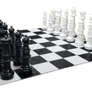 MegaChess Giant Chess Set Game with 37″ Tall King – A Large Chess Set Yard Game for Families Looking for Outdoor Jumbo Games – 32 Large Pieces Made from Durable HDPE (Plastic Board Included)