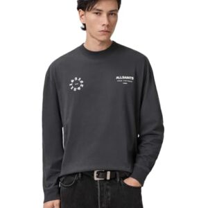Allsaints Men’s T-Shirts Kindred Ls Crew Washed Black M
