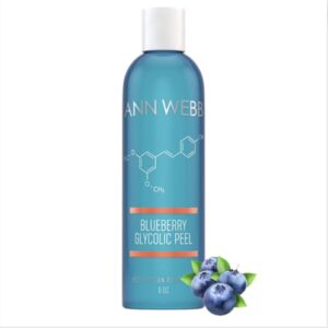 ANN WEBB Blueberry Glycolic Mask with Antioxidants and Glycolic Acid for Glowing Skin – All Natural Fruit Enzyme Exfoliating Face Peel (6oz)