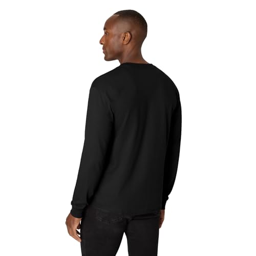 Hanes Mens T-shirts, Beefyt Henley Cotton Long Sleeve, Ebony, 3X-Large US - Image 2