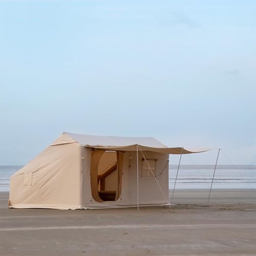 Camping Cabin Inflatable Camping Tent Outdoor Blow Up Tent Suitable for 5-8 People Integrated Air Column Water Repellent Cotton with Vest - Image 2