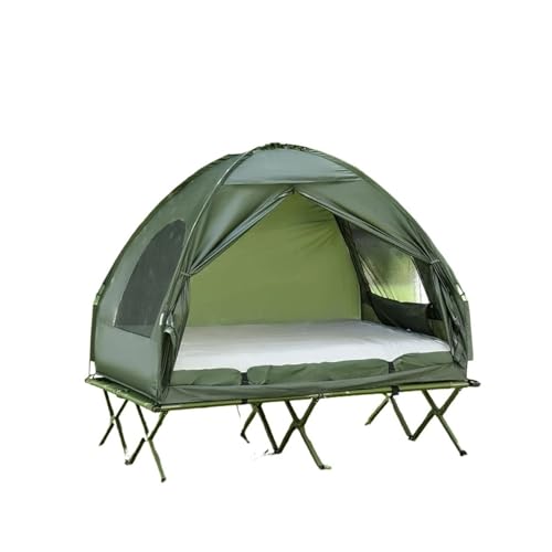 AFFJKZIEO Portable 2 Person Foldable Camping Cot with Tent, Bedspread and Thick Air Mattress Camping Tent - Image 2